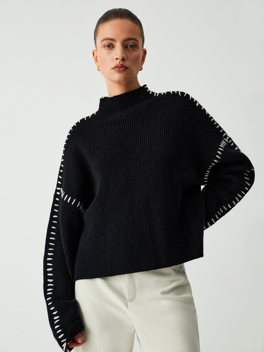 Maglione Oversized con Collo Alto di Milena Maglione