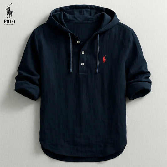 Camicia con Cappuccio in Lino Premium